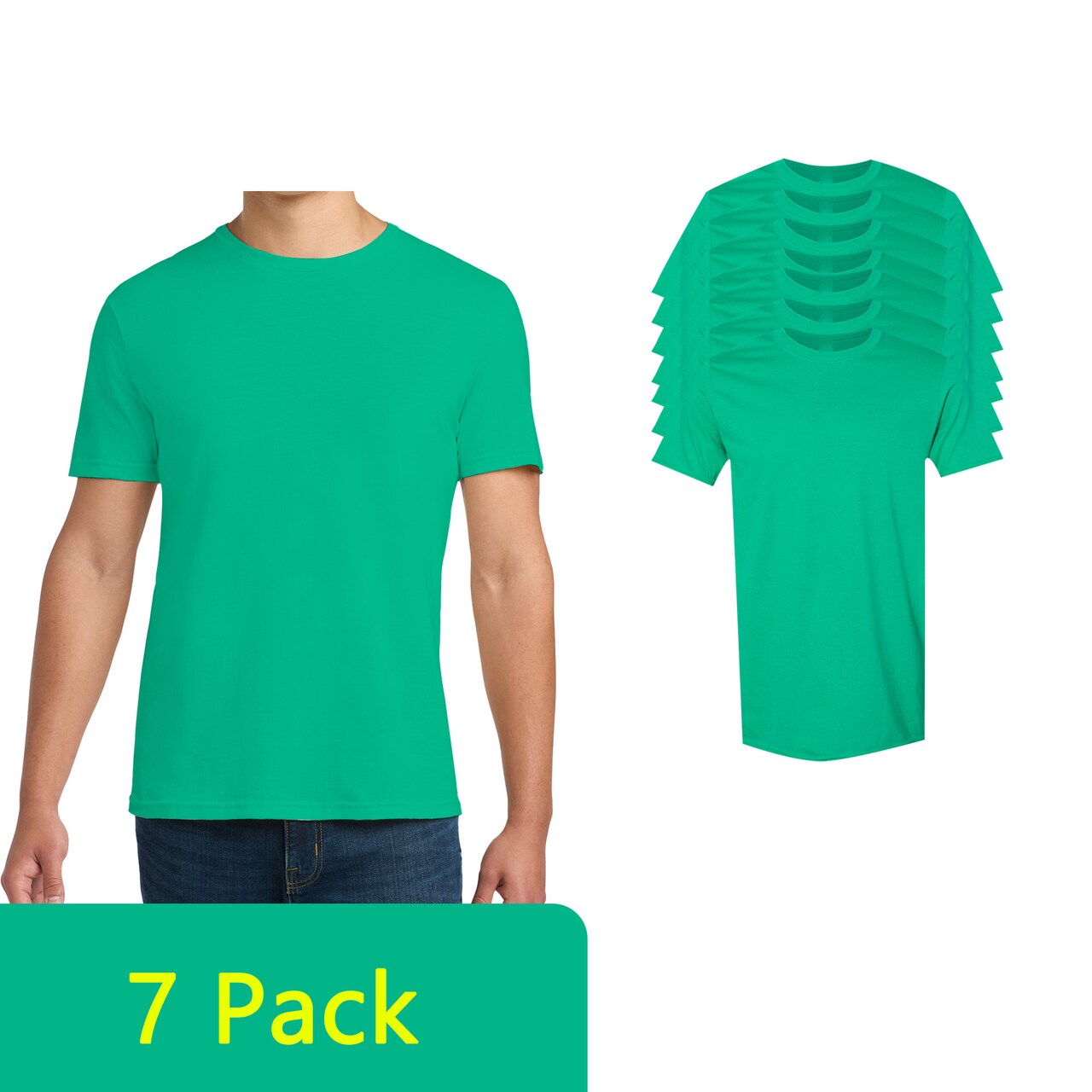Gildan Unisex Softstyle Crewneck Mix Pack Tee, Kelly Green Short Sleeve T-Shirt
